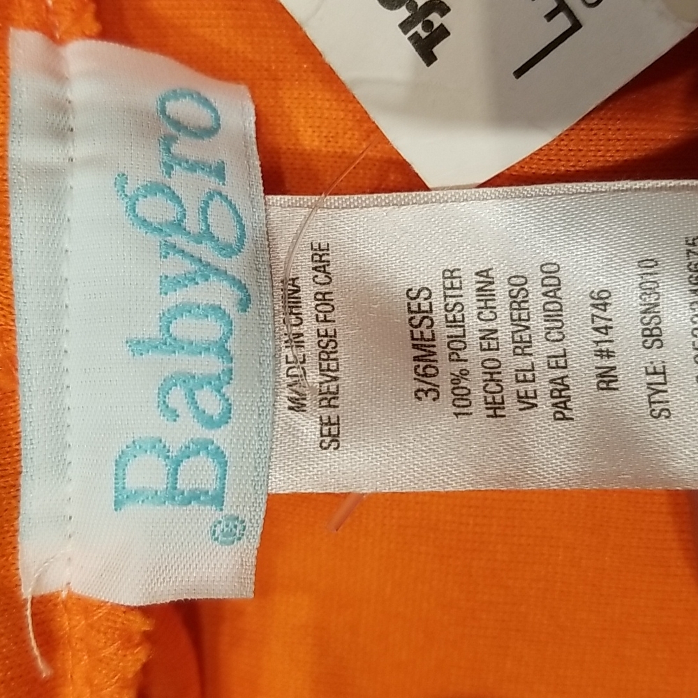 BabyGro Pumpkin costume sz 3/6 mos boys or girls NWT - Picture 7 of 8